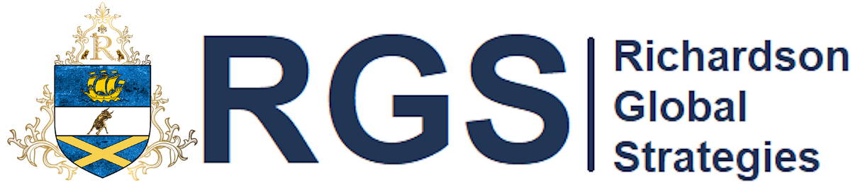 A blue and white logo for the g. S. P.