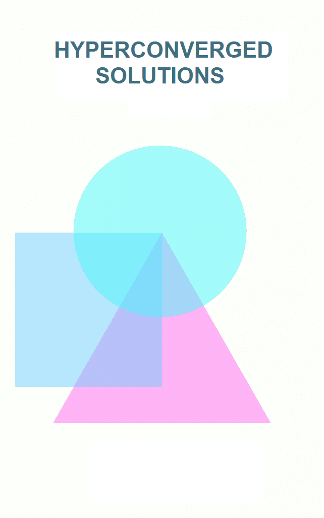 A blue and pink geometric shape with a circle, square, triangle and rectangle.