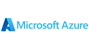 A blue microsoft ax logo on top of a white background.